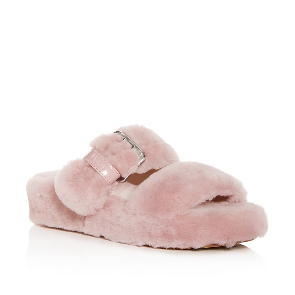 Fuzzy Pink Slide Sandals - Picture 3 of 8